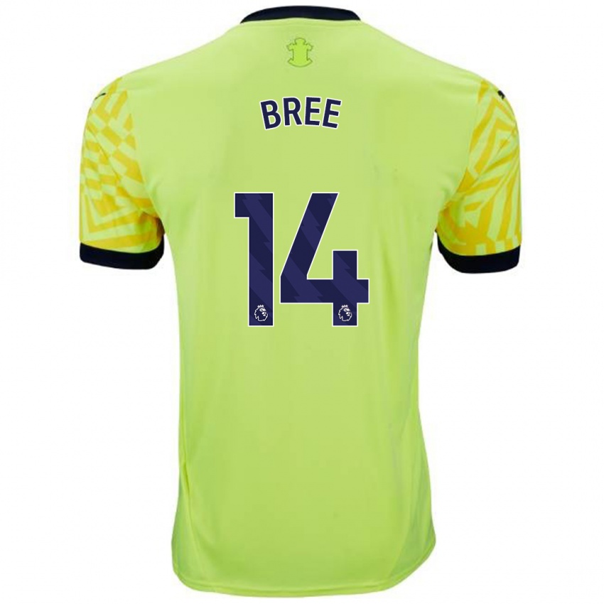 Hombre Camiseta James Bree #14 Amarillo 2ª Equipación 2024/25 La Camisa México