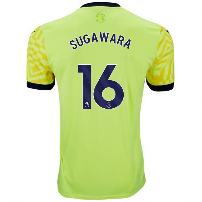 Hombre Camiseta Yukinari Sugawara #16 Amarillo 2ª Equipación 2024/25 La Camisa México