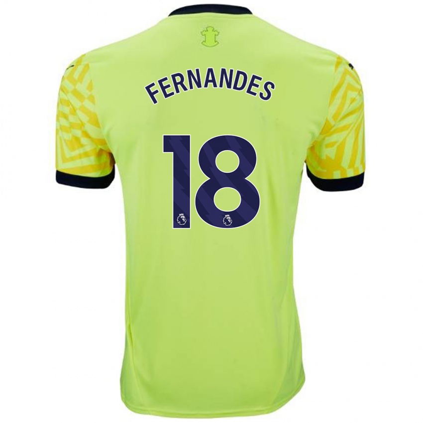 Hombre Camiseta Mateus Fernandes #18 Amarillo 2ª Equipación 2024/25 La Camisa México