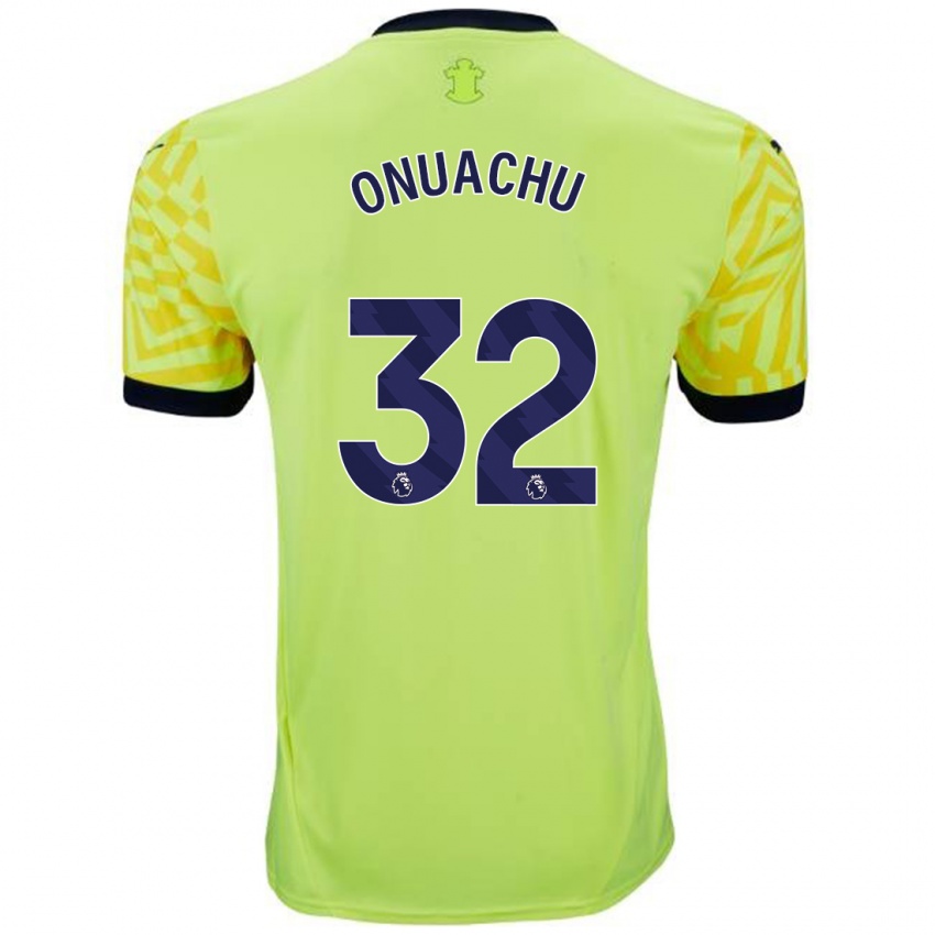 Hombre Camiseta Paul Onuachu #32 Amarillo 2ª Equipación 2024/25 La Camisa México