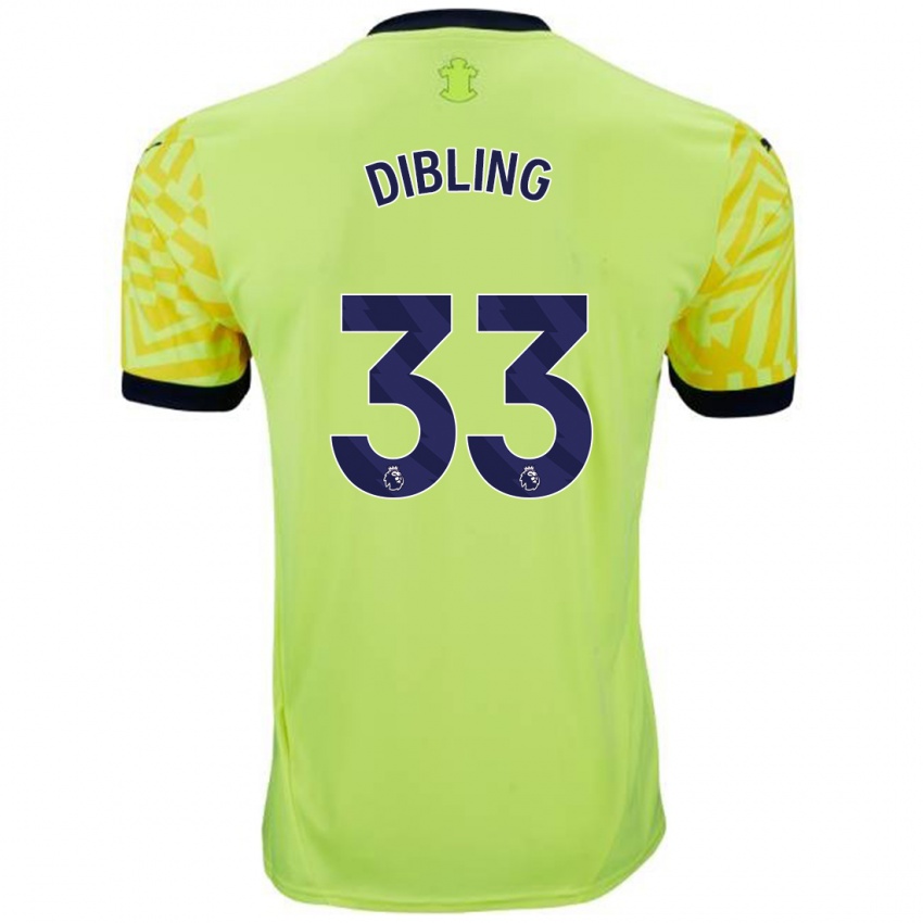 Hombre Camiseta Tyler Dibling #33 Amarillo 2ª Equipación 2024/25 La Camisa México