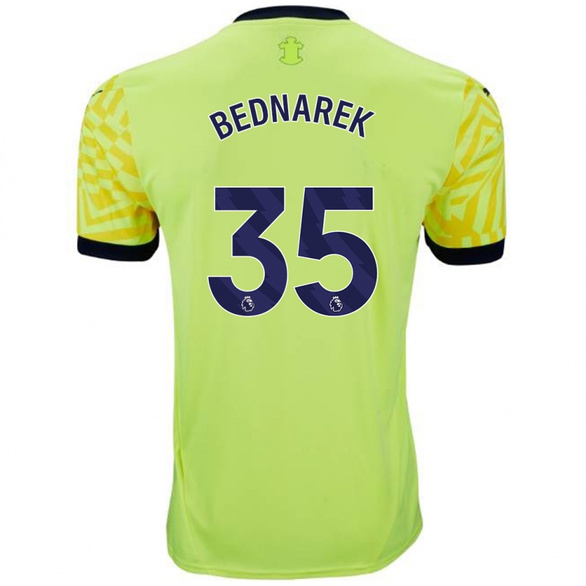 Hombre Camiseta Jan Bednarek #35 Amarillo 2ª Equipación 2024/25 La Camisa México