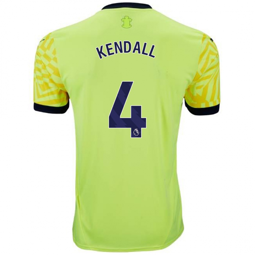 Hombre Camiseta Lucia Kendall #4 Amarillo 2ª Equipación 2024/25 La Camisa México