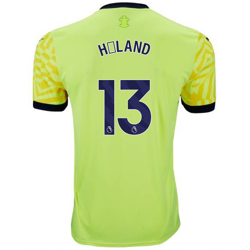 Hombre Camiseta Benedicte Håland #13 Amarillo 2ª Equipación 2024/25 La Camisa México