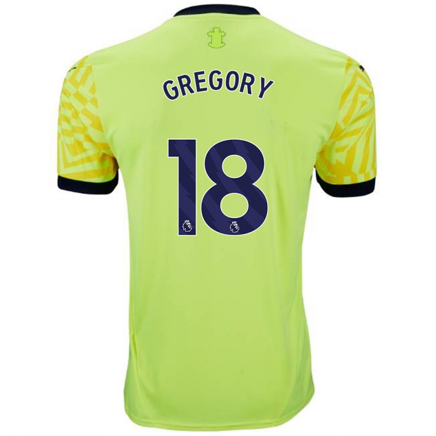 Hombre Camiseta Freya Gregory #18 Amarillo 2ª Equipación 2024/25 La Camisa México