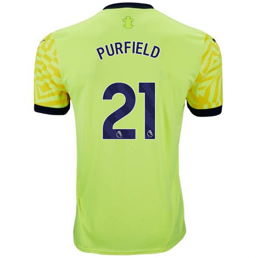 Hombre Camiseta Jemma Purfield #21 Amarillo 2ª Equipación 2024/25 La Camisa México