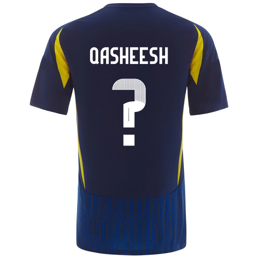 Hombre Camiseta Majed Qasheesh #0 Azul Amarillo 2ª Equipación 2024/25 La Camisa México