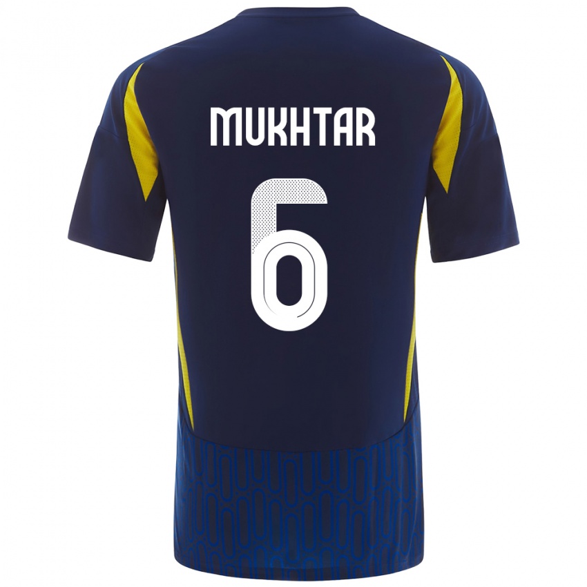 Hombre Camiseta Mukhtar Ali #6 Azul Amarillo 2ª Equipación 2024/25 La Camisa México