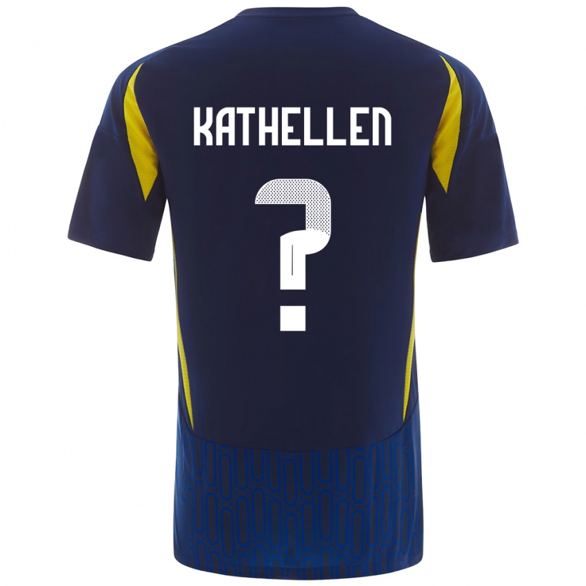 Hombre Camiseta Kathellen #0 Azul Amarillo 2ª Equipación 2024/25 La Camisa México