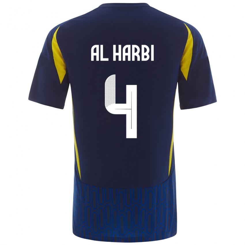 Hombre Camiseta Fay Al-Harbi #4 Azul Amarillo 2ª Equipación 2024/25 La Camisa México