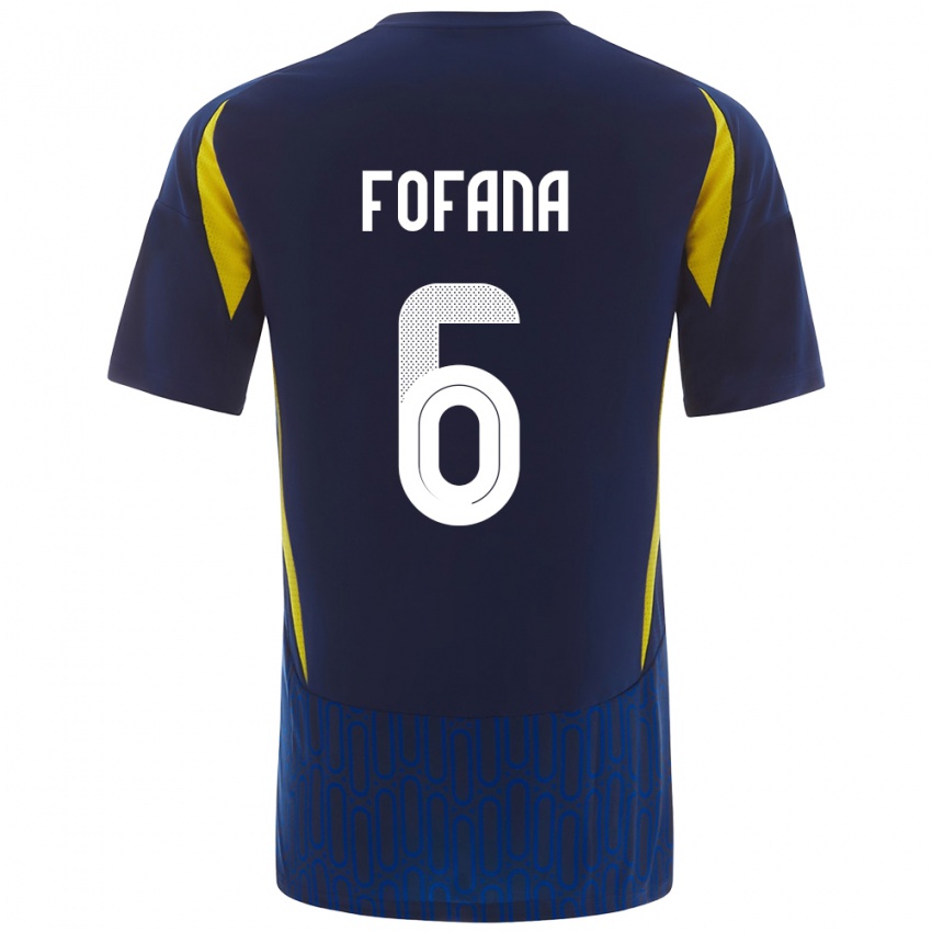 Hombre Camiseta Seko Fofana #6 Azul Amarillo 2ª Equipación 2024/25 La Camisa México