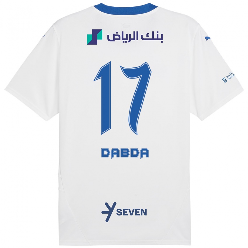 Hombre Camiseta Claudia Dabda #17 Blanco Azul 2ª Equipación 2024/25 La Camisa México