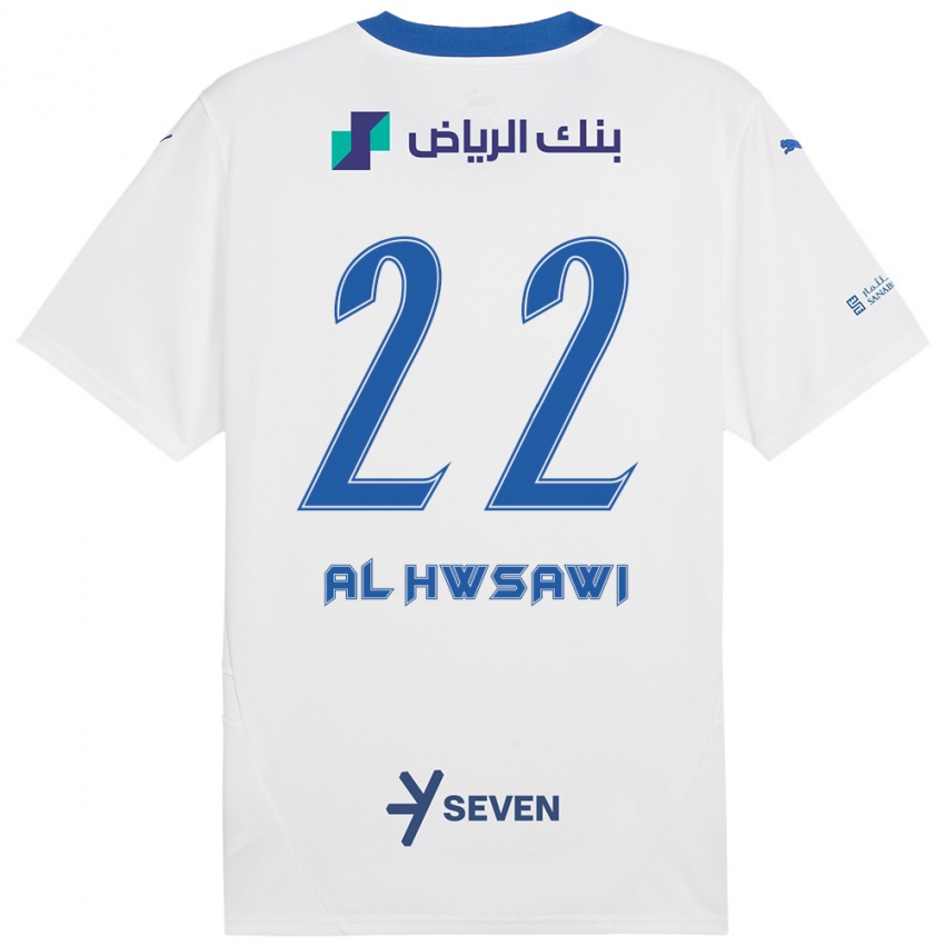 Hombre Camiseta Shorouq Al-Hwsawi #22 Blanco Azul 2ª Equipación 2024/25 La Camisa México