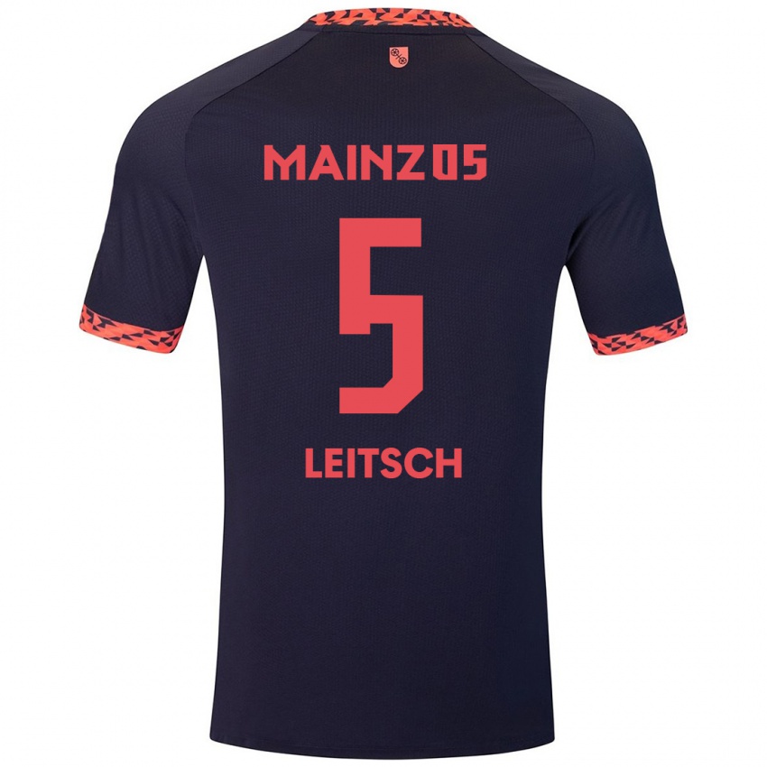 Hombre Camiseta Maxim Leitsch #5 Azul Coral Rojo 2ª Equipación 2024/25 La Camisa México