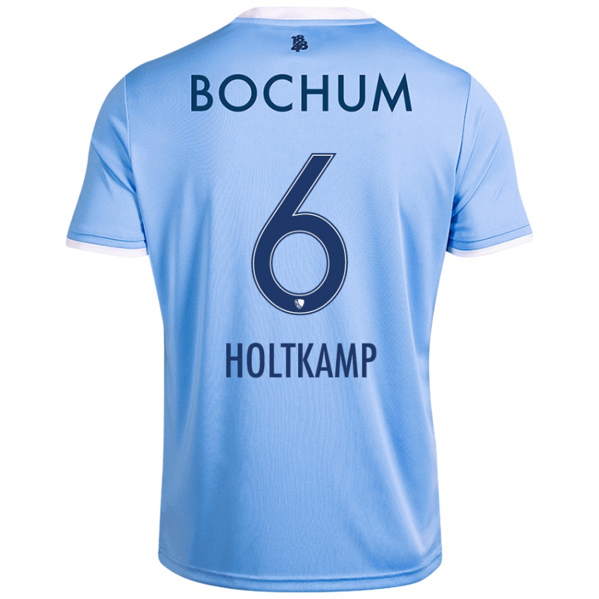 Hombre Camiseta Lars Holtkamp #6 Azul Cielo 2ª Equipación 2024/25 La Camisa México