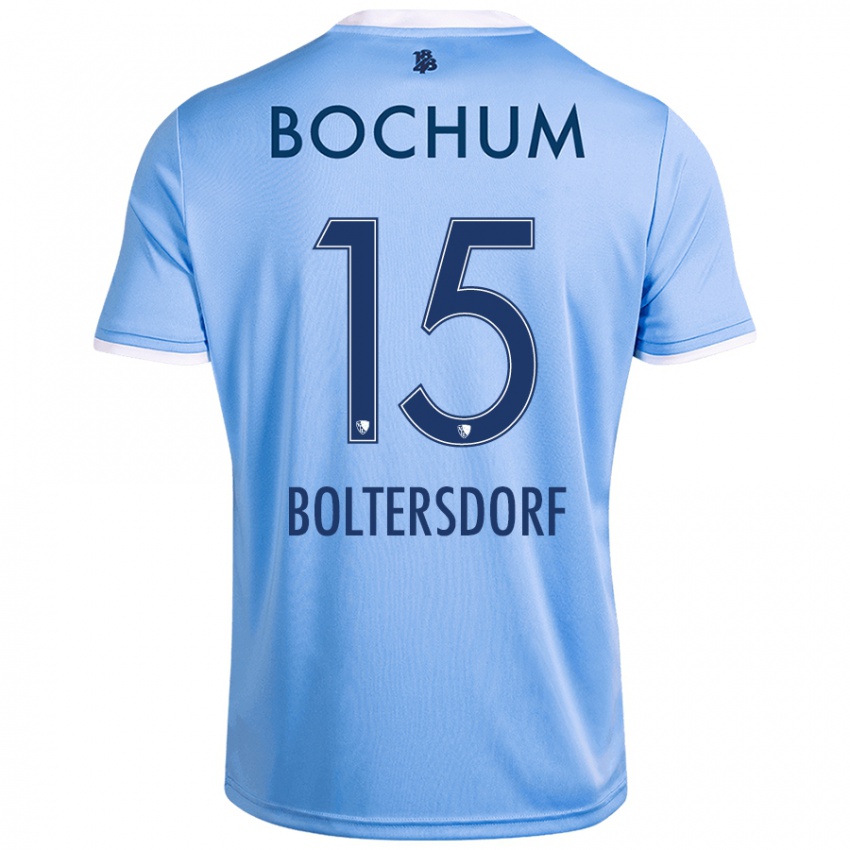 Hombre Camiseta Sebastian Boltersdorf #15 Azul Cielo 2ª Equipación 2024/25 La Camisa México