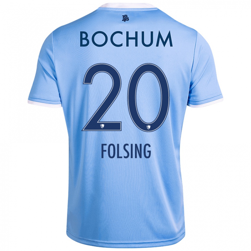 Hombre Camiseta Amelie Fölsing #20 Azul Cielo 2ª Equipación 2024/25 La Camisa México