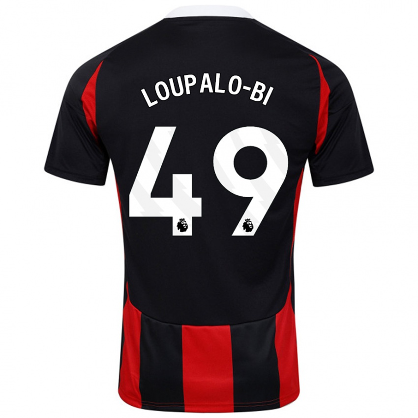 Hombre Camiseta Aaron Loupalo-Bi #49 Negro Rojo 2ª Equipación 2024/25 La Camisa México