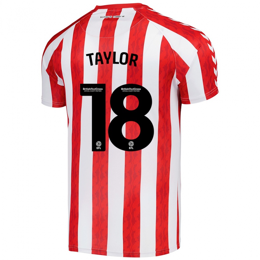 Mujer Camiseta Ellis Taylor #18 Rojo Blanco 1ª Equipación 2024/25 La Camisa México