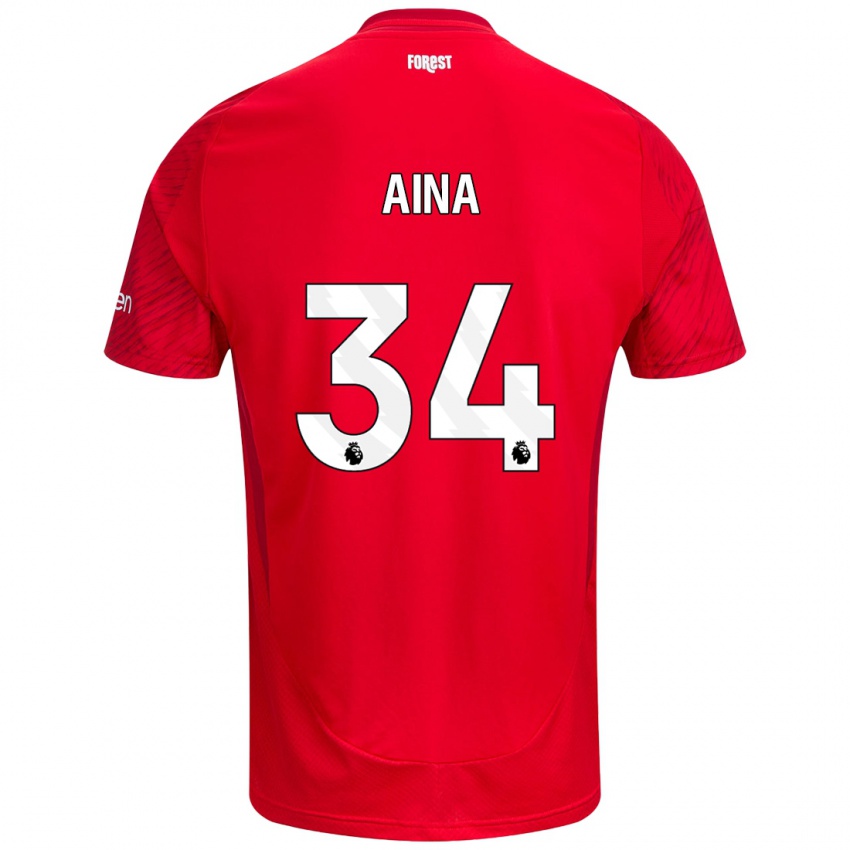 Mujer Camiseta Ola Aina #34 Rojo Blanco 1ª Equipación 2024/25 La Camisa México