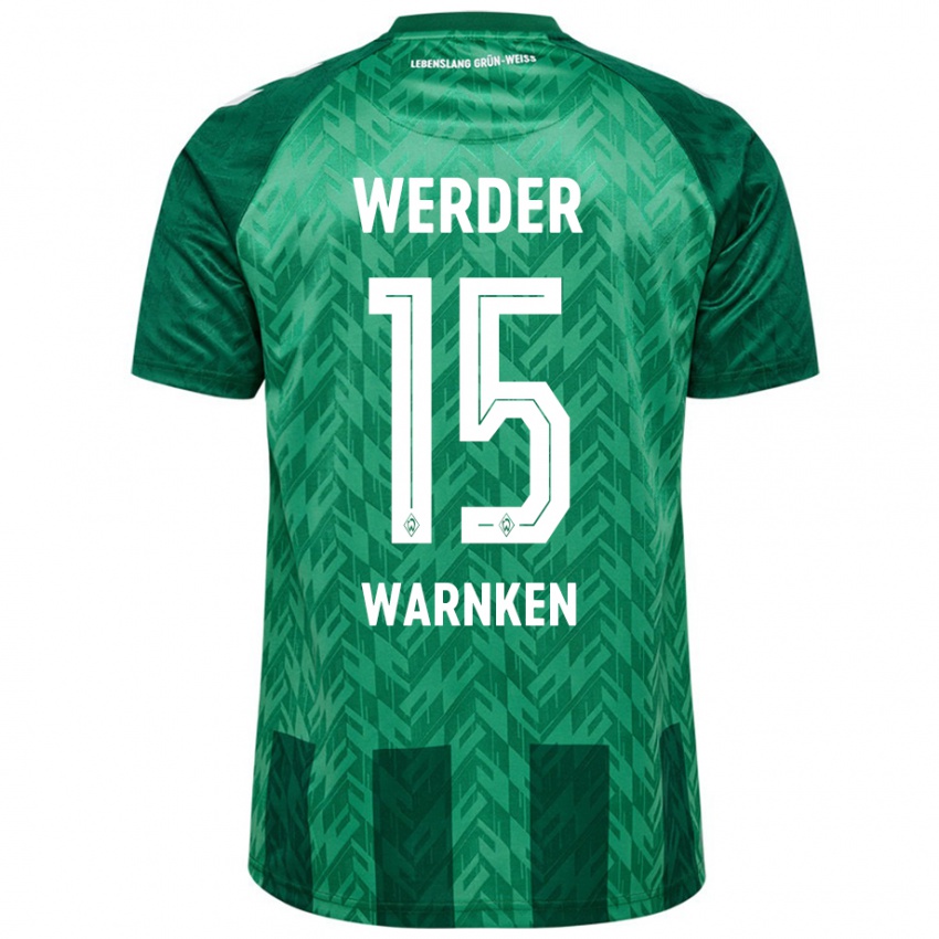 Mujer Camiseta Jannes Warnken #15 Verde 1ª Equipación 2024/25 La Camisa México