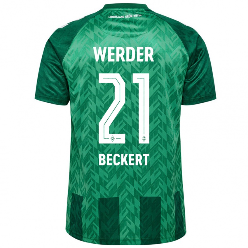 Mujer Camiseta Jonathan Beckert #21 Verde 1ª Equipación 2024/25 La Camisa México