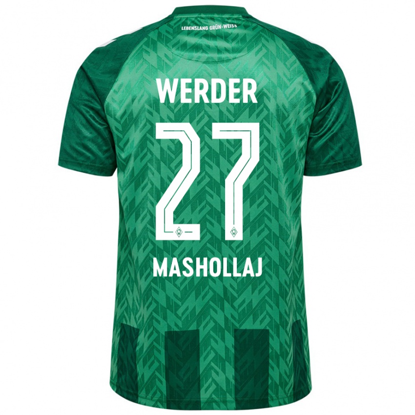 Mujer Camiseta Benjamin Mashollaj #27 Verde 1ª Equipación 2024/25 La Camisa México