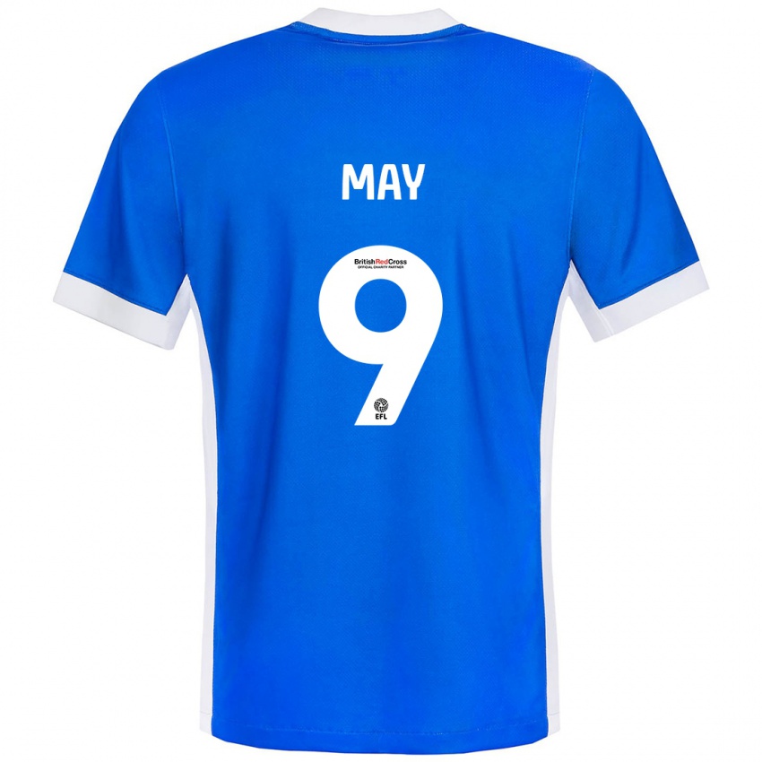 Mujer Camiseta Alfie May #9 Azul Blanco 1ª Equipación 2024/25 La Camisa México