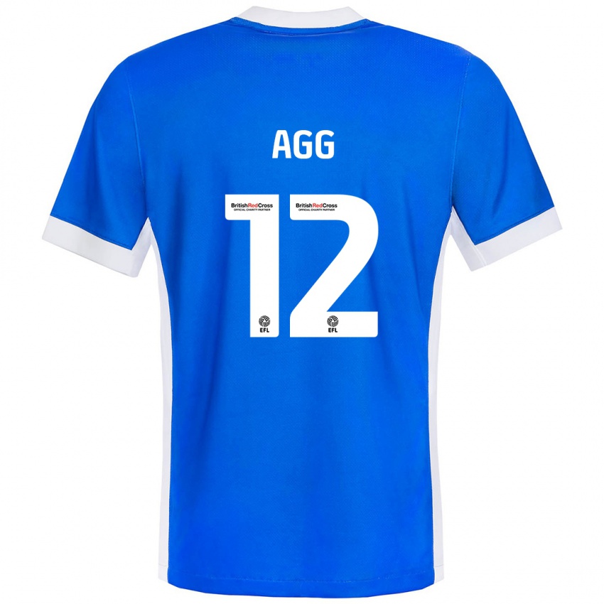 Mujer Camiseta Lily Agg #12 Azul Blanco 1ª Equipación 2024/25 La Camisa México