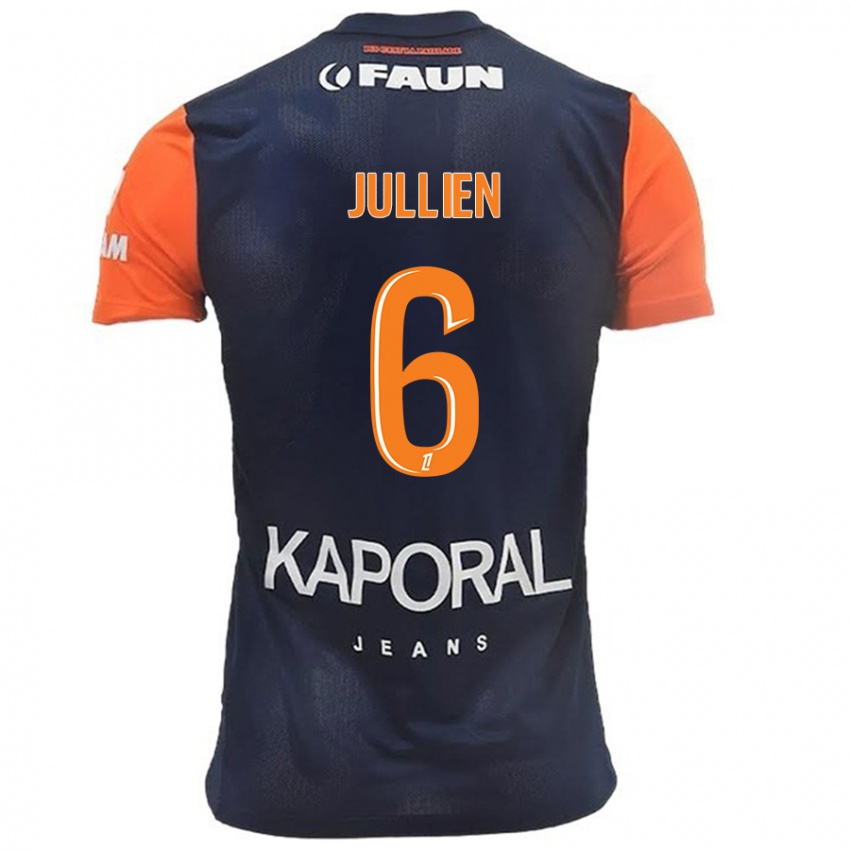 Mujer Camiseta Christopher Jullien #6 Azul Marino Naranja 1ª Equipación 2024/25 La Camisa México