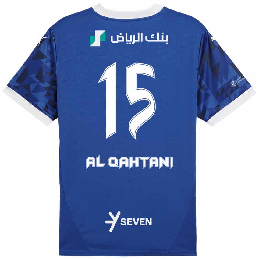 Mujer Camiseta Mohammed Al-Qahtani #15 Azul Oscuro Blanco 1ª Equipación 2024/25 La Camisa México