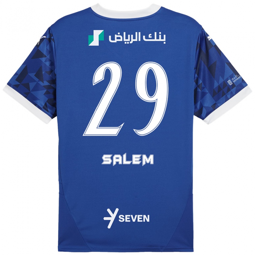 Mujer Camiseta Salem Al-Dawsari #29 Azul Oscuro Blanco 1ª Equipación 2024/25 La Camisa México