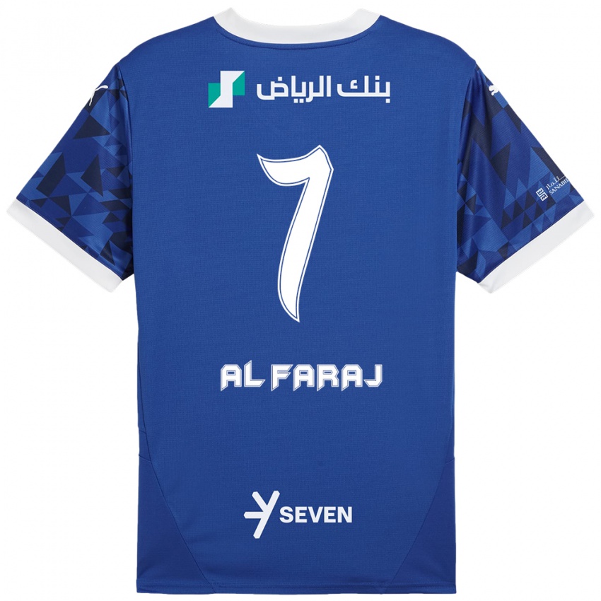 Mujer Camiseta Salman Al-Faraj #7 Azul Oscuro Blanco 1ª Equipación 2024/25 La Camisa México