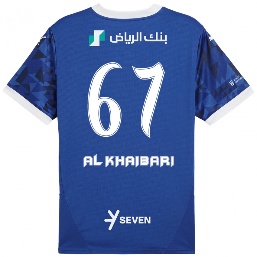 Mujer Camiseta Mohammed Al-Khaibari #67 Azul Oscuro Blanco 1ª Equipación 2024/25 La Camisa México