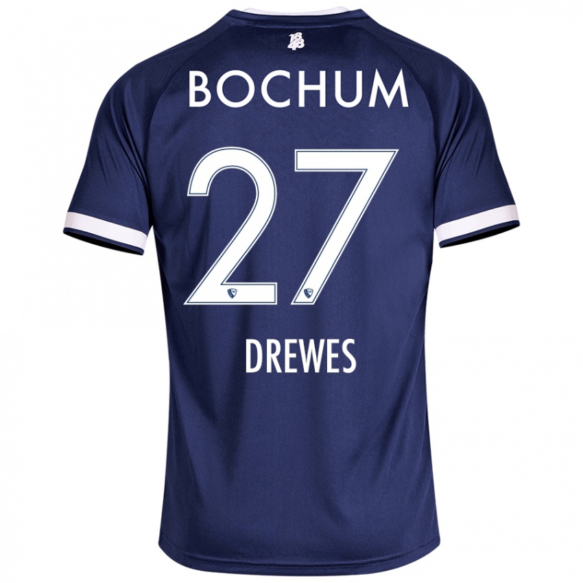 Mujer Camiseta Patrick Drewes #27 Azul Oscuro 1ª Equipación 2024/25 La Camisa México