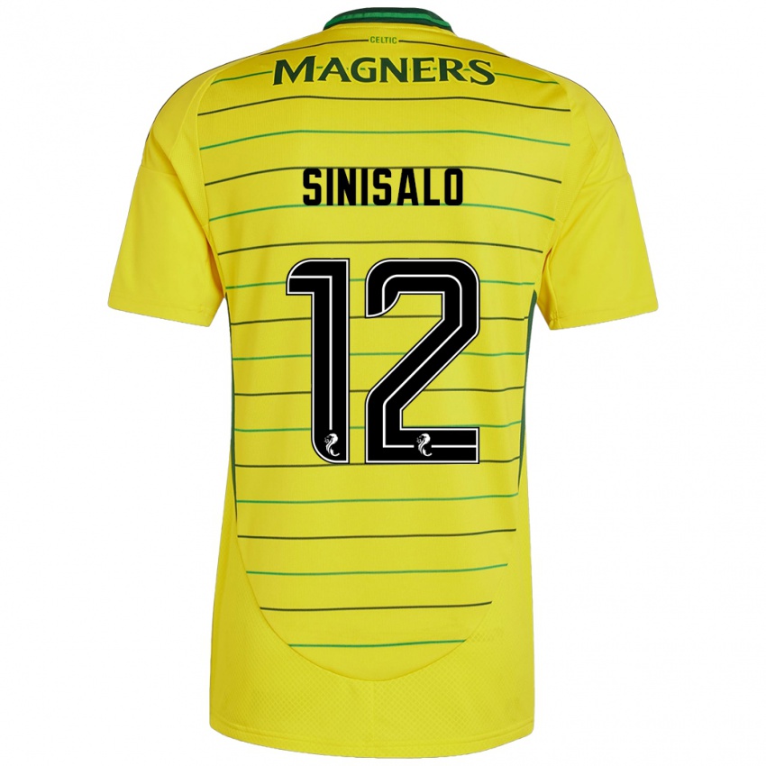 Mujer Camiseta Viljami Sinisalo #12 Amarillo 2ª Equipación 2024/25 La Camisa México