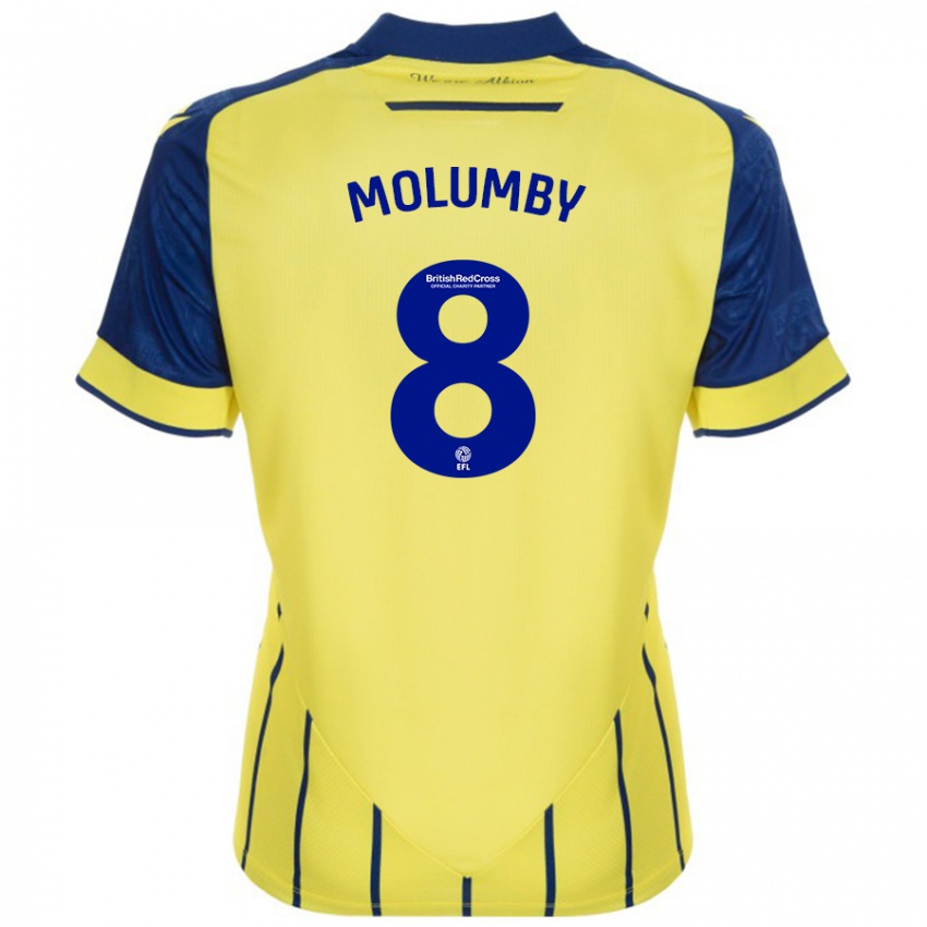 Mujer Camiseta Jayson Molumby #8 Amarillo Azul 2ª Equipación 2024/25 La Camisa México