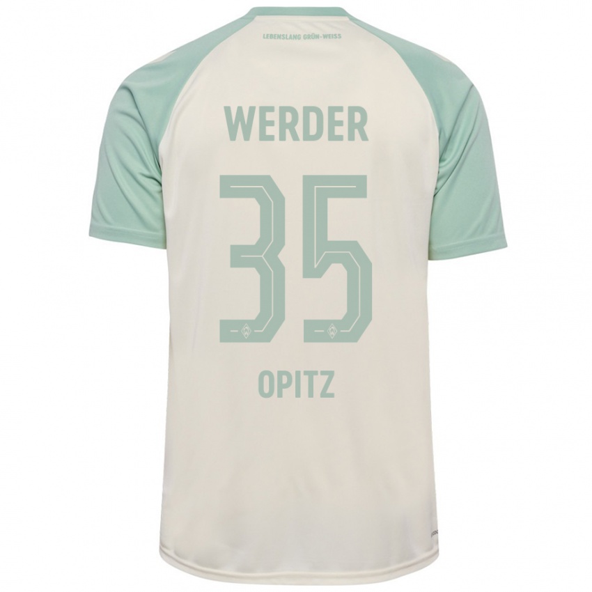 Mujer Camiseta Leon Opitz #35 Blanquecino Verde Claro 2ª Equipación 2024/25 La Camisa México