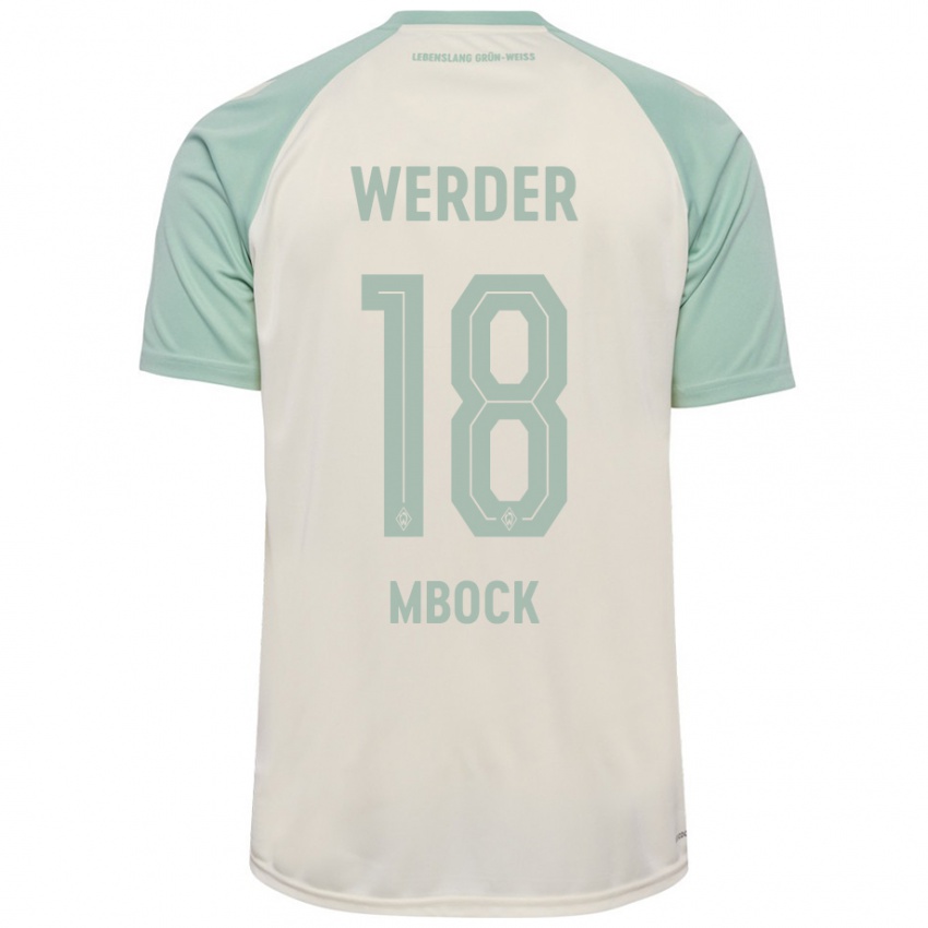 Mujer Camiseta Princewill Mbock #18 Blanquecino Verde Claro 2ª Equipación 2024/25 La Camisa México