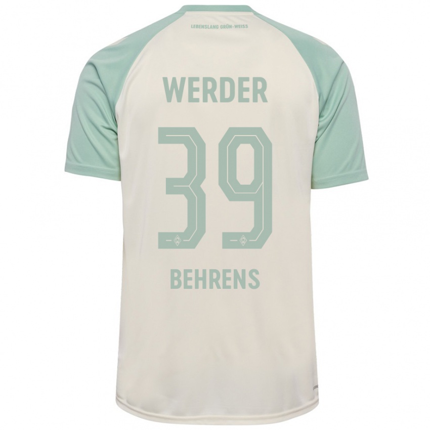 Mujer Camiseta Jette Behrens #39 Blanquecino Verde Claro 2ª Equipación 2024/25 La Camisa México