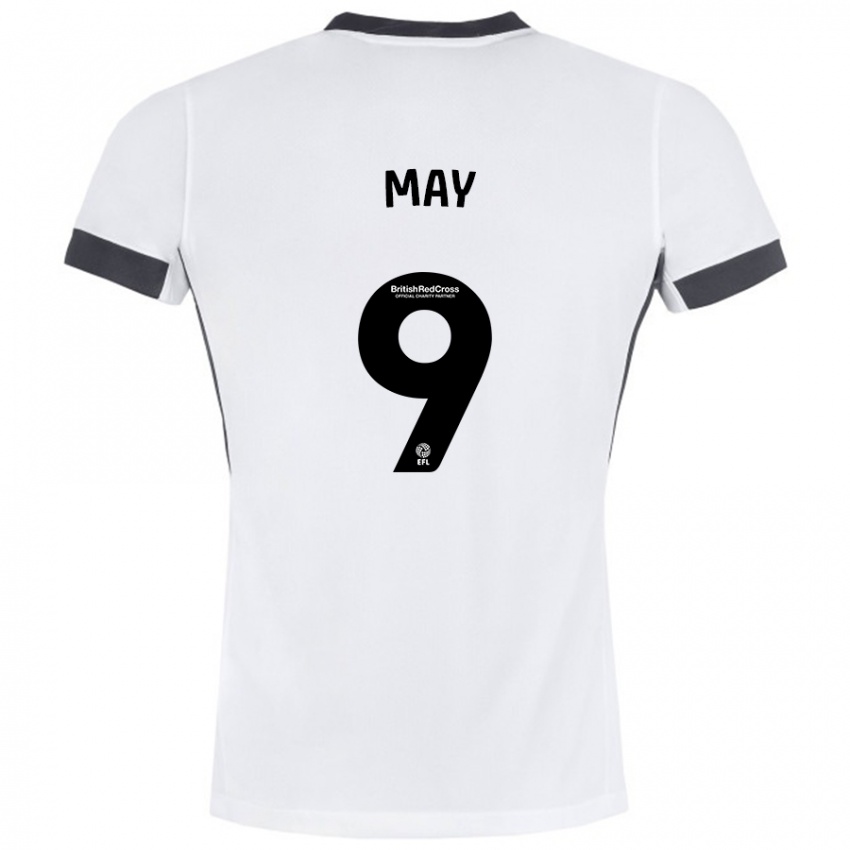 Mujer Camiseta Alfie May #9 Blanco Negro 2ª Equipación 2024/25 La Camisa México