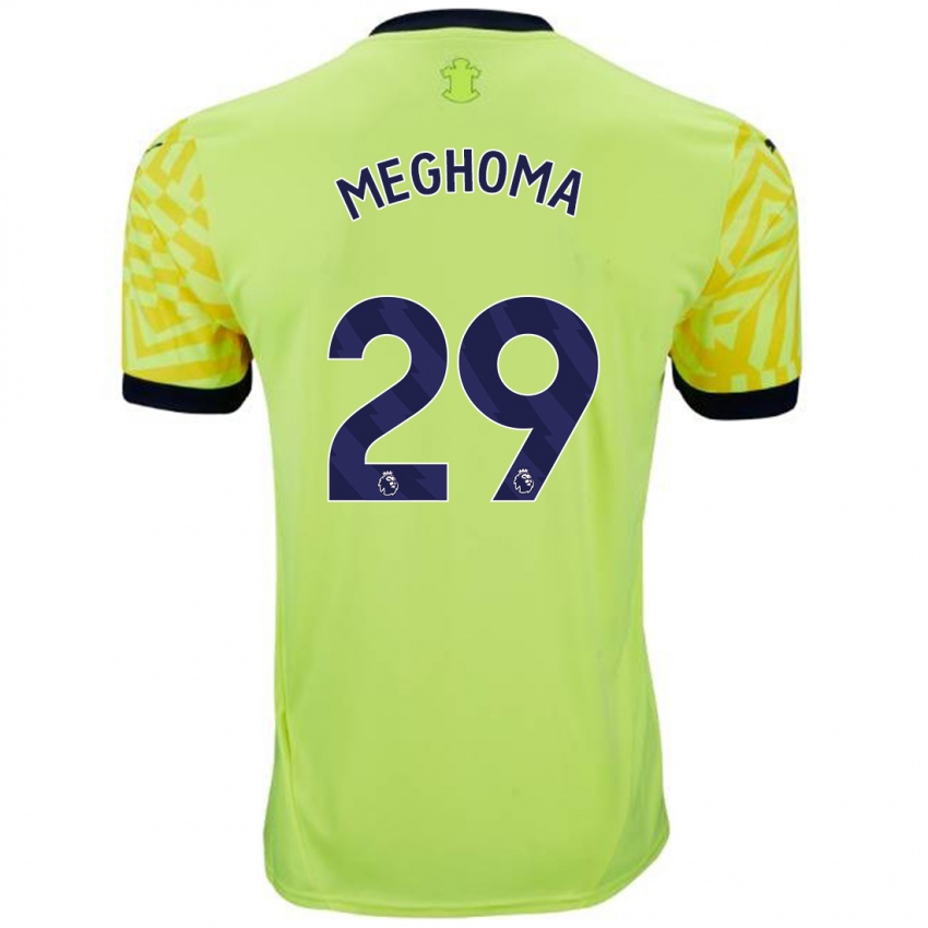 Mujer Camiseta Jayden Meghoma #29 Amarillo 2ª Equipación 2024/25 La Camisa México