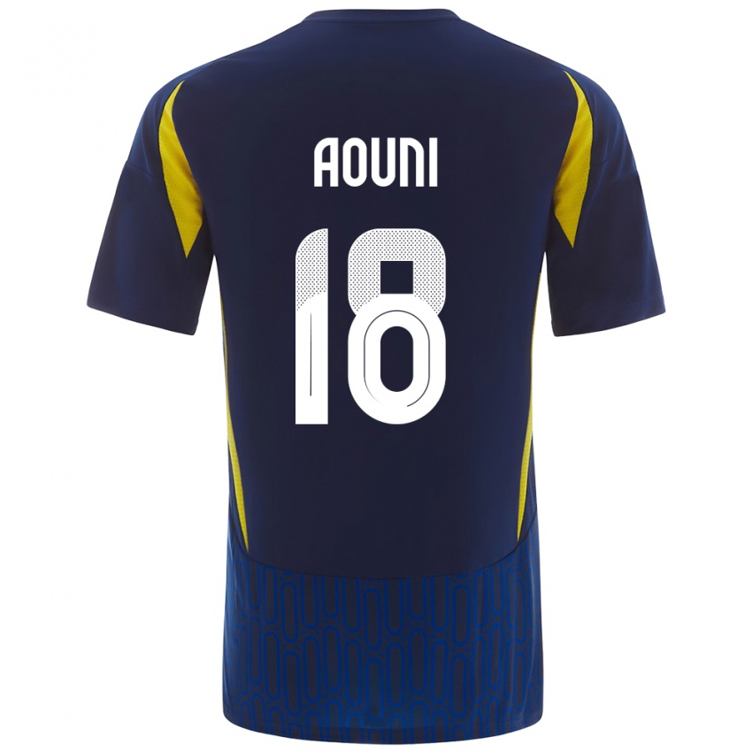 Mujer Camiseta Samia Aouni #18 Azul Amarillo 2ª Equipación 2024/25 La Camisa México