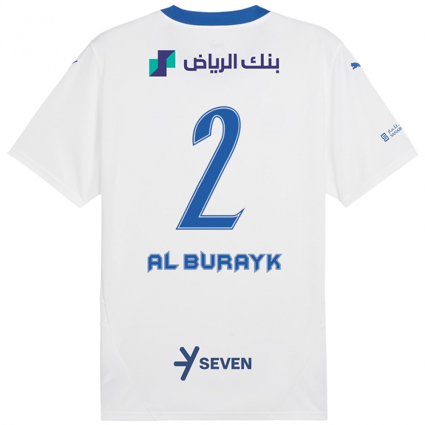 Mujer Camiseta Mohammed Al-Burayk #2 Blanco Azul 2ª Equipación 2024/25 La Camisa México