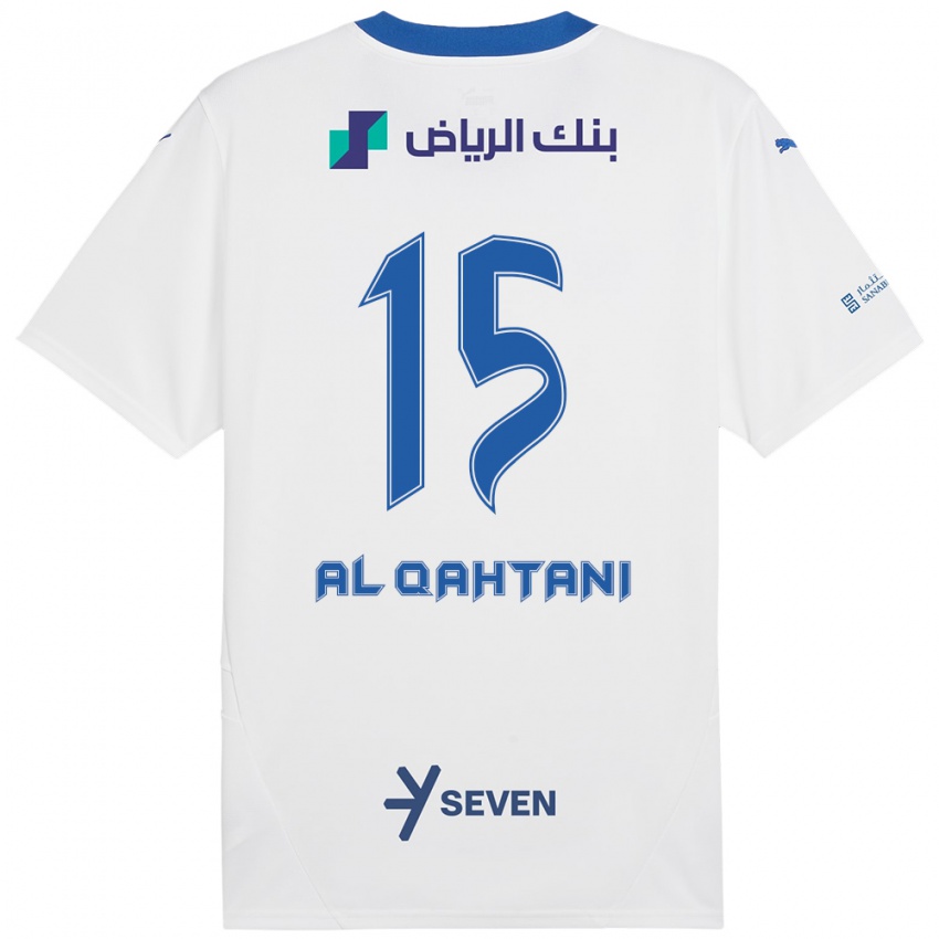 Mujer Camiseta Mohammed Al-Qahtani #15 Blanco Azul 2ª Equipación 2024/25 La Camisa México