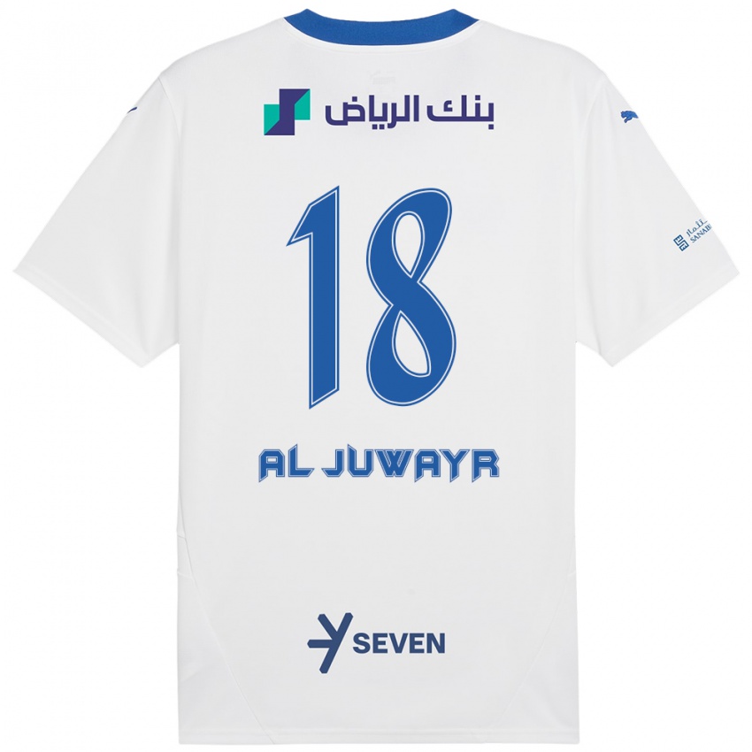 Mujer Camiseta Musab Al-Juwayr #18 Blanco Azul 2ª Equipación 2024/25 La Camisa México