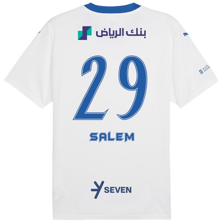 Mujer Camiseta Salem Al-Dawsari #29 Blanco Azul 2ª Equipación 2024/25 La Camisa México