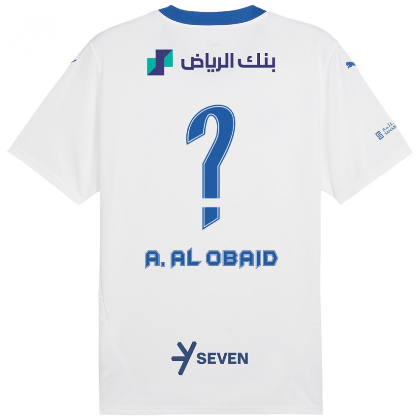 Mujer Camiseta Abdulrahman Al-Obaid #0 Blanco Azul 2ª Equipación 2024/25 La Camisa México