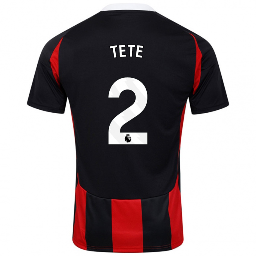 Mujer Camiseta Kenny Tete #2 Negro Rojo 2ª Equipación 2024/25 La Camisa México