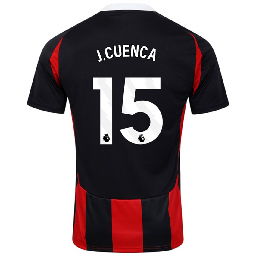 Mujer Camiseta Jorge Cuenca #15 Negro Rojo 2ª Equipación 2024/25 La Camisa México